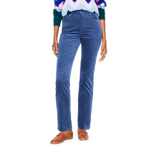 Boden Womens Velveteen 5 Pocket Jean Blue Pant High Rise R0490 Slim Leg Party 12